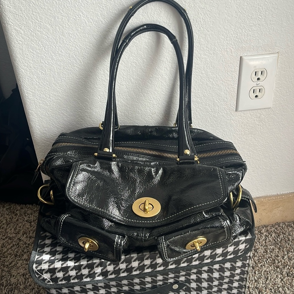 Coach Black Patent Leather Legacy Bag